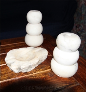 Alabaster Ovuli (Polished Raw Alabaster), Italy White Alabaster Handcraft