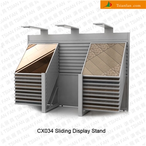 Cx034 Sliding Marble Granite Stone Display Rack for Exhibition