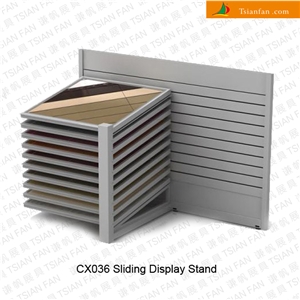 Cx036 Sliding Marble Granite Stone Display Rack for Exhibition