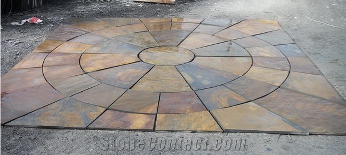 Chian Rust Slate Walking Paver Covering Tiles