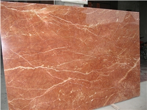 China Coral Red Marble Modern Bathroom Design