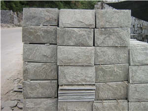 China Green Slate Mushroom Stone,Wall Stone