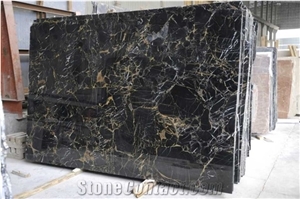 China Portoro Marble Slabs & Tiles, China Black Marble