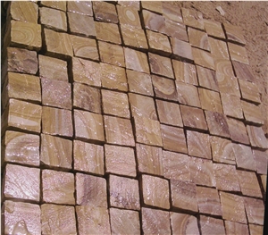 China Scenery Sandstone Cube Stone,Cobble Pavers