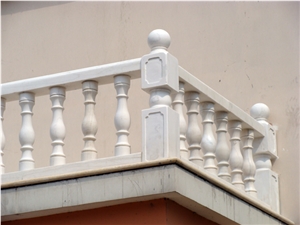 Han White Marble Balustrade & Hand Railings,China White Marble Balusters Home Balcony Decor