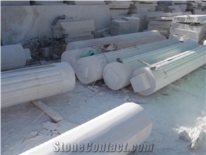 Han White Marble,China Sichuan White Marble Columns,Simple Design