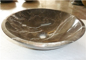 Hang Grey Marble Bathroom Round Sinks,Basins