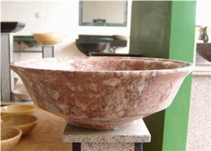 Imported Red Marble Honed Round Sinks,Basins