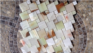 Light Green Onyx Basketweave Mosaic