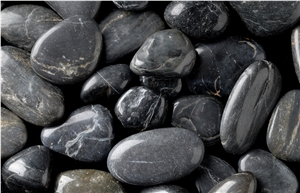 Polished Black Pebbles Stone,River Stone
