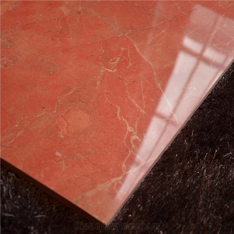 Polished China Coral Red Marble Flooring & Walling Tiles