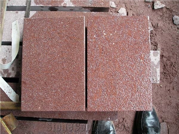 Shouning Red Granite Honed Tiles, China Red Granite Outside Flooring Tiles