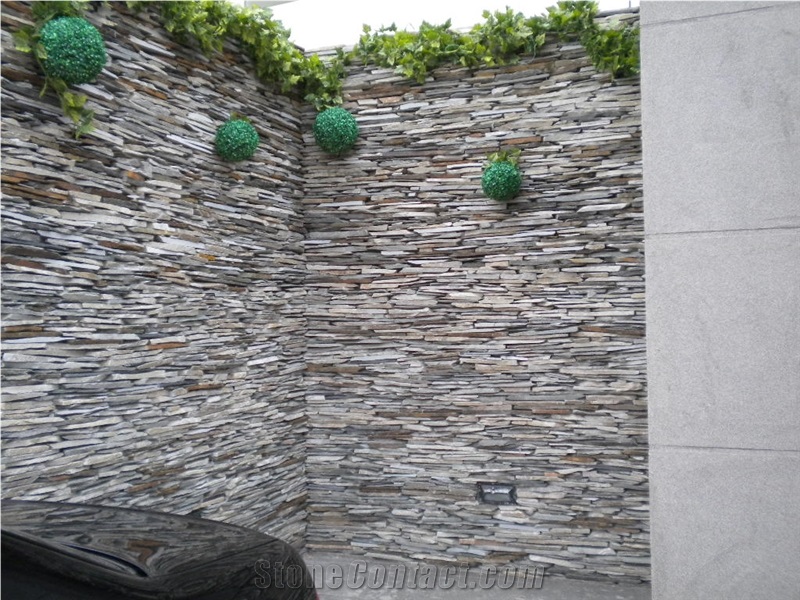 Split Face White Quartzite Cultured Stone,Stacked Stone,Ledge Stone Home Decor Tv Set Wall Background Caldding