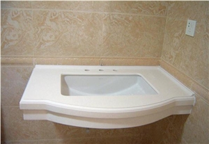 White Quartz Stone Bathroom Top,Vanity Top