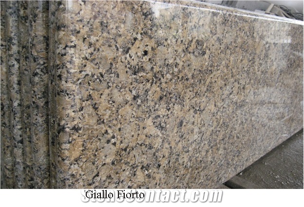 Giallo Fiorito Granite Countertop, Pre-Fabricated Granite Countertop