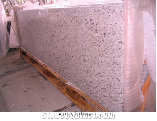 White Galaxy Granite Countertop, India Granite Countertop, Pre-Cut Countertop