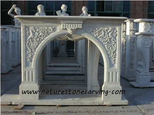 China Beijing White Marble Fireplace Mantel