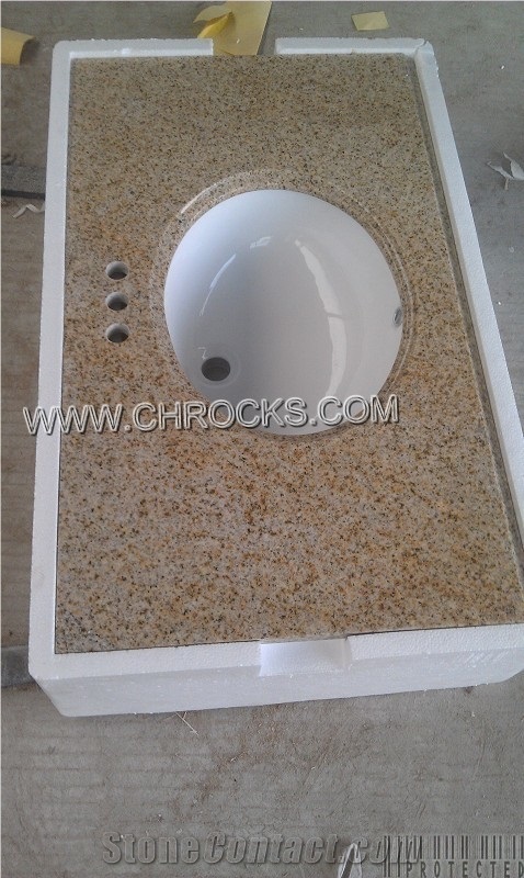 Golden Leaf Countertop,G682 Vanitytop,Yellow Granite Bath Countertop, G682 Granite Bath Tops