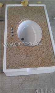 Golden Leaf Countertop,G682 Vanitytop,Yellow Granite Bath Countertop, G682 Granite Bath Tops