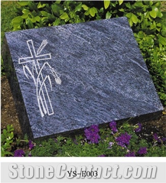 Bahama Blue Granite Slant Grave