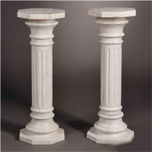 Italian Carara White Marble Column