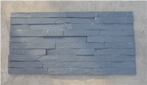 Carbon Ledger Panel-Flat Surface, Black Slate Cultured Stone