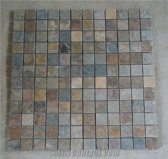Interior Wall Decorative Stone(Multicolor), Multicolor Slate Mosaic