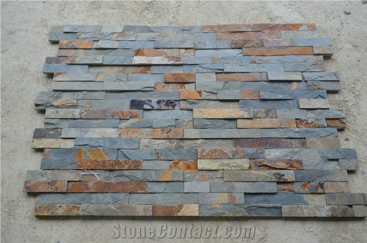 Multicolor Rustic Stacked Stone, Rusty Slate Stacked Stone, S1120 Rusty Slate Stacked Stone