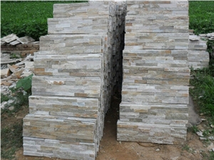 Stone Wall Panel , China Hebei Yellow Beige Slate Cultured Stone