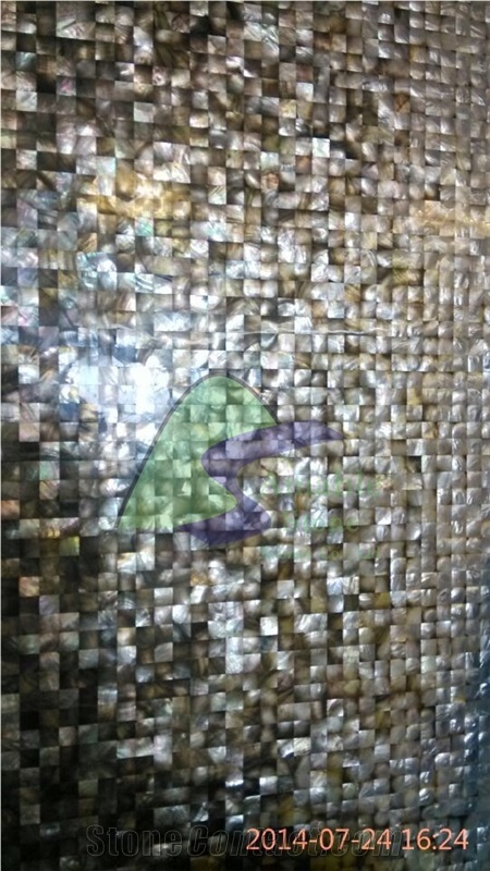 Shell Mosaic/Tiles, Black Shell Mosaic, Beige Mosaic