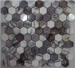 Polished Marble Hexagon Mosaic-012