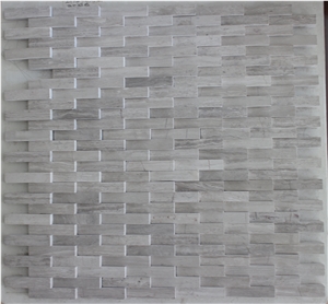 White Wood Grain Marble Mosaic-001
