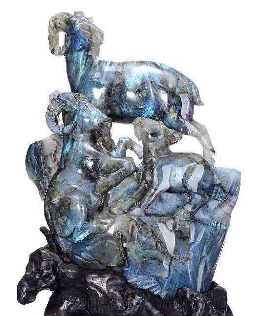Blue Laburadorite Sculptures