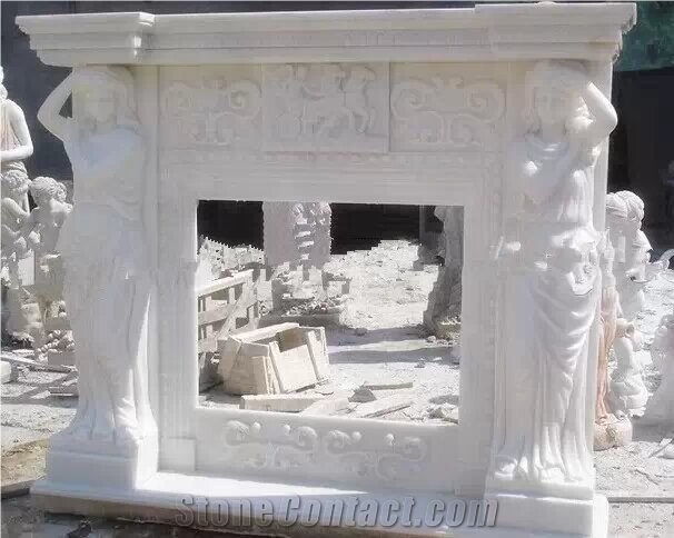 Pure Marble Carving Fireplace Mantels