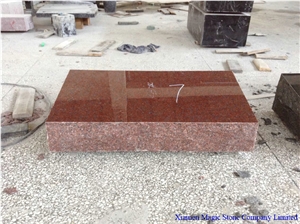 Flat Marker, India Black/ Red Granite Monument & Tombstone