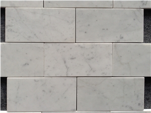 3x6 Carrara White Marble Brick Wall Mosaic Tile