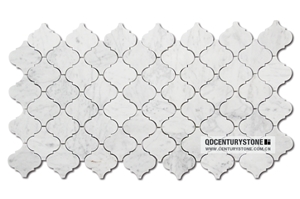 Fashion Water-Jet Carrara White Marble Kitchen Backsplash Mosaic Latern Tile