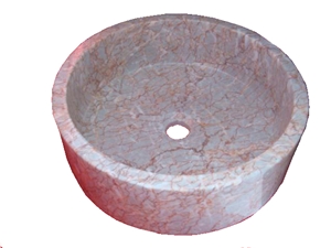 Wellest Agate Red Marble Basin & Sink,Round, Bathroom Stone Sink & Bowl, Ss024