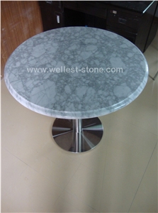 Wellest Arabescato Corchia White Marble Bar Top, Restaurant Top,Tea Top,Coffee Top,Round Top, Round Table,Natrual Stone Top