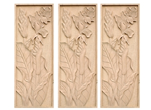 Wellest Beige Sandstone Carved Relief, Flower Embossment, Stone Etching,Decorative Artifacts & Handcrafts,Bc008