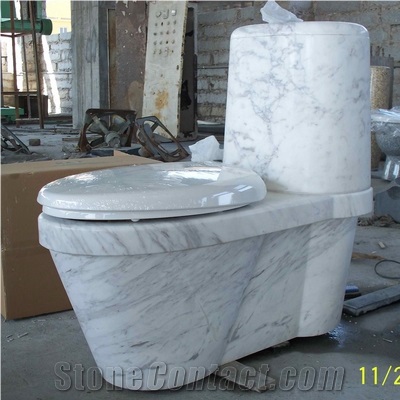 Wellest Bianco Carrara White Marble Toilet Bowl,Stone Closestool,Toilet Sets,Bathroom Accessories, Stb004