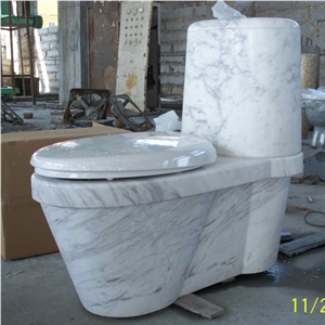 Wellest Bianco Carrara White Marble Toilet Bowl,Stone Closestool,Toilet Sets,Bathroom Accessories, Stb004