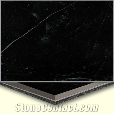 Wellest Black Marquina Aluminium&Plastic Base Composit Marble Tile,Cma006