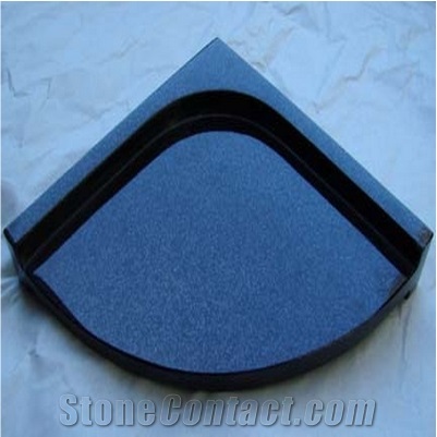Wellest China Black Granite Fan Shape Soap Dish,Soap Dish,Bath Accessories,Sst004