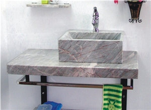 Wellest Color Grey Marble Basin & Sink, Standing Stone Sink & Bowl, Sss017