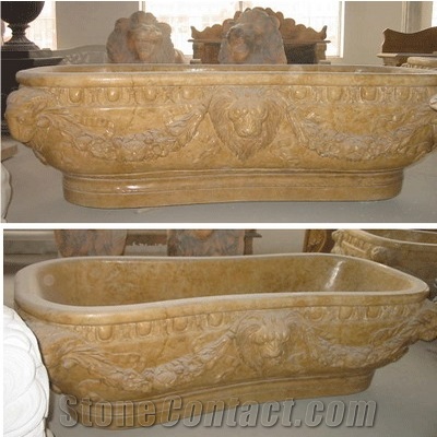 Wellest Copper Yellow Marble Bathtube,Gold Marble Bathtub,Natural Stone Bathtub,Natural Marble Bathtub,Sbt005