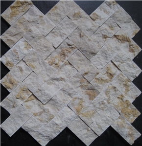 Wellest Cream Marfil Beige Marble Mosaic,Split Surface