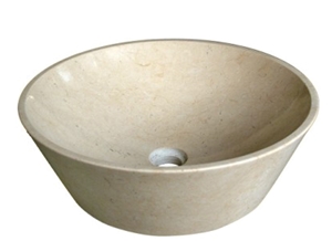 Wellest Egypt Beige Marble Basin & Sink,Round Beige Bathroom Stone Sink & Bowl,Ss015