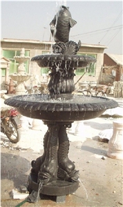 Wellest Exterior Water Spray Black Marble Fountain,Garden Fountain,Carved Sculpture Fountain,Sfb006