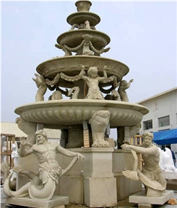 Wellest Exterior Water Spray G682 Sunset Gold Granite Fountain,Garden Fountain,Carved Sculpture Fountain,Sfb003